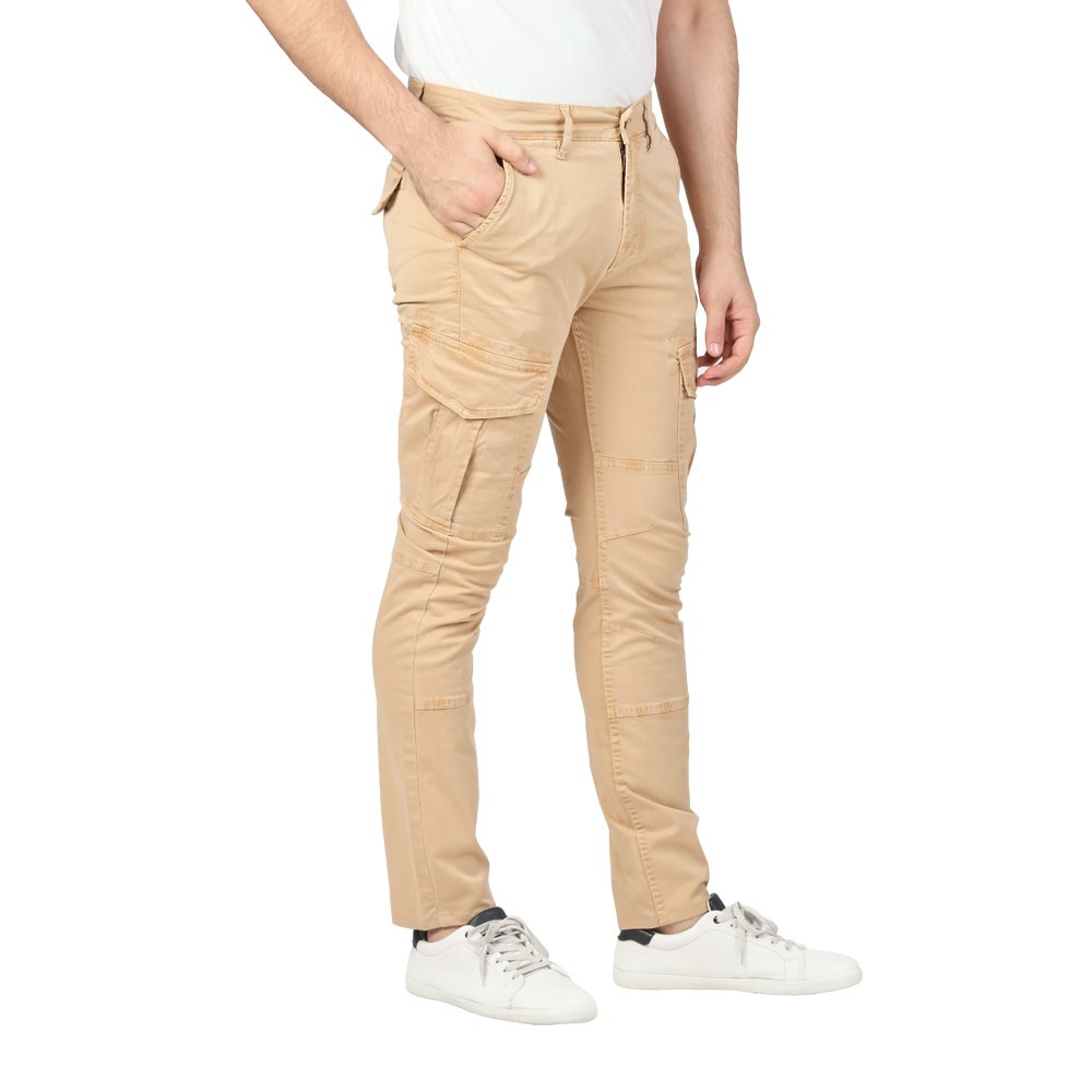 Slim Fit Cargo Trousers Beige - Soroor