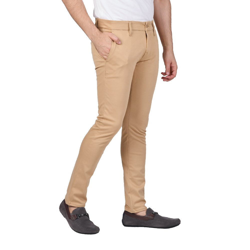 4-Way Skinny Fit Chino Trousers Beige