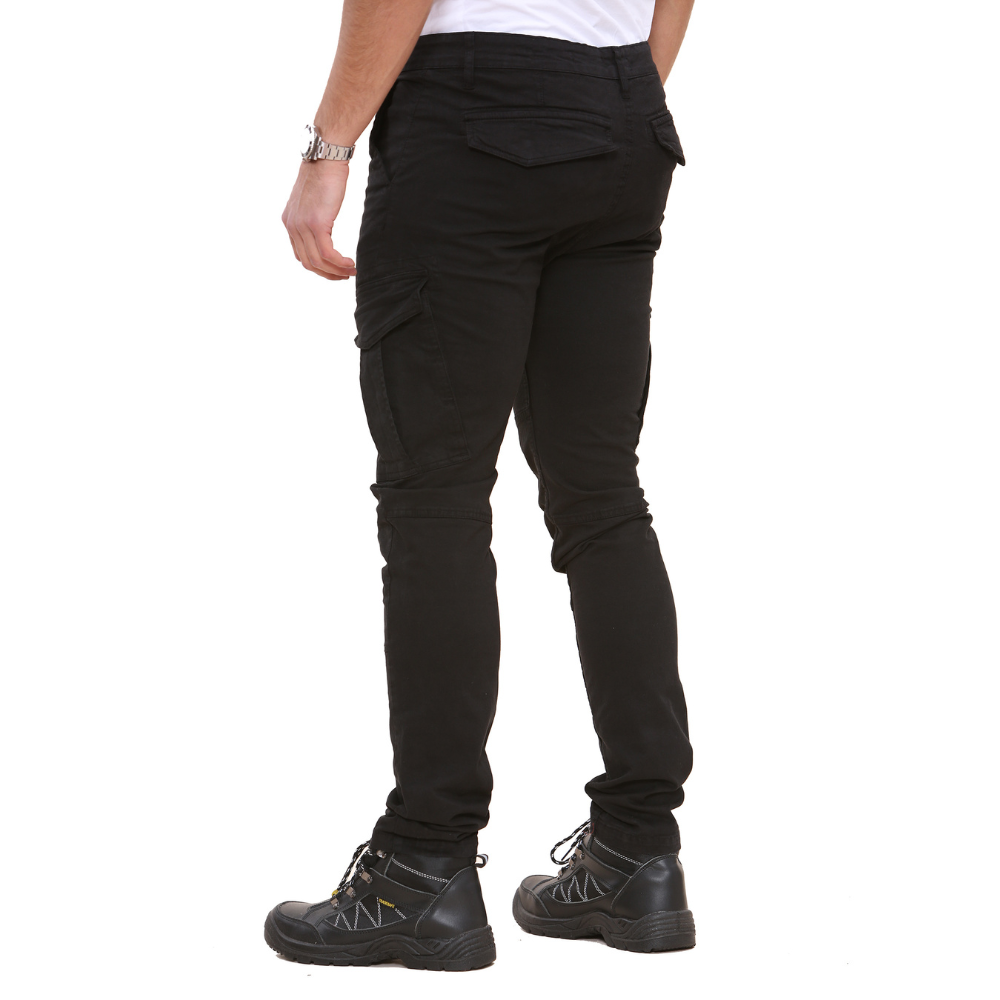 Slim Fit Cargo Trousers Black - Soroor